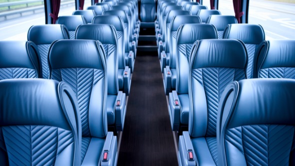 56 passenger charter bus interior view